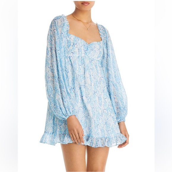 Aqua Dresses & Skirts - Aqua X Bloomingdale’s Floral Mini Dress Ruffle Sheer Sleeve Perfect Event Dress